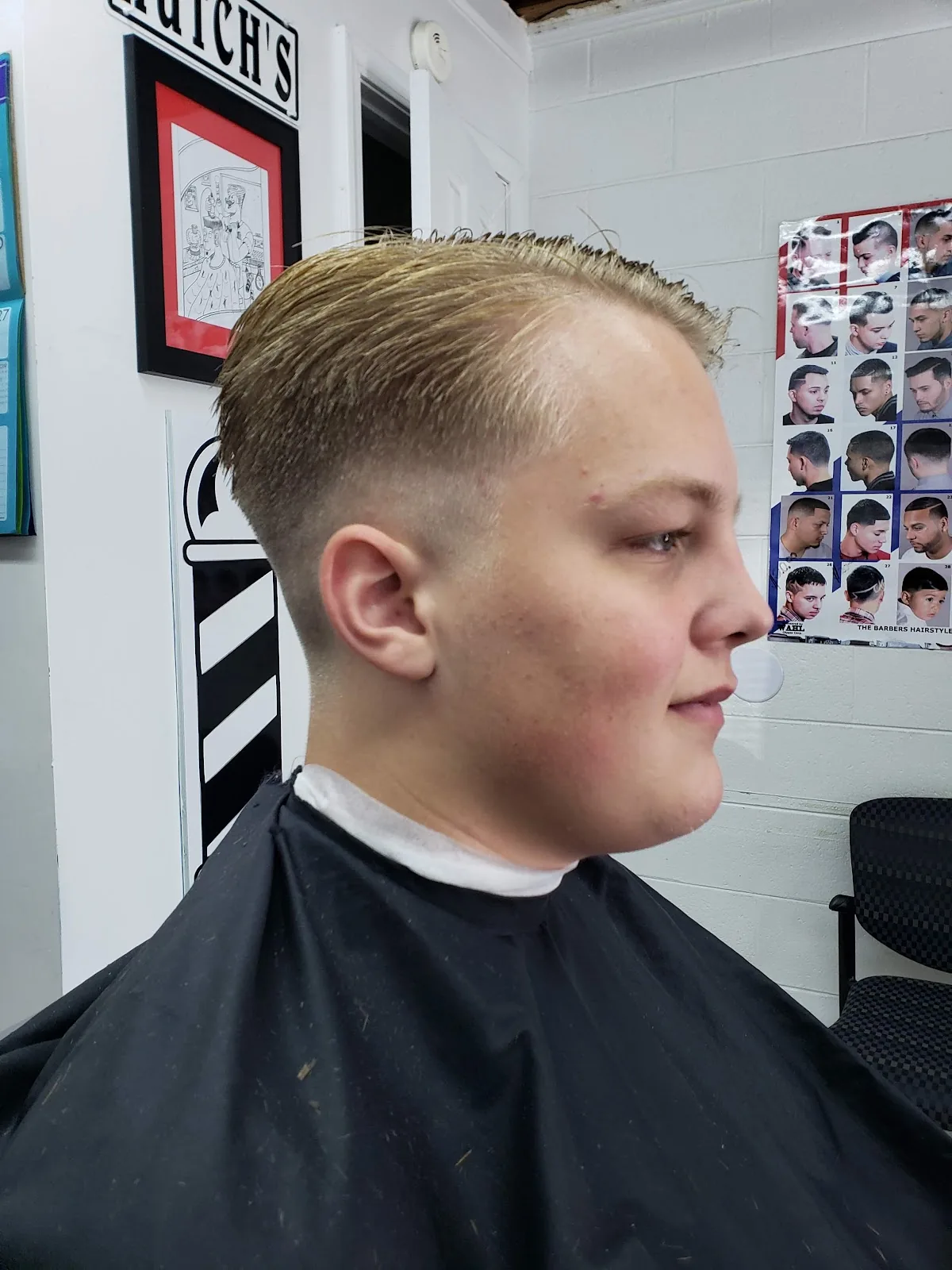 Inside Hutch's Barber Shop — barber chairs and waiting area